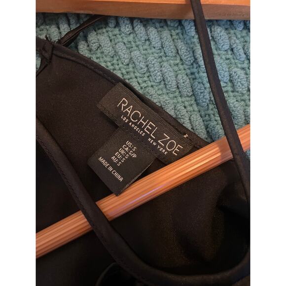 RACHEL ZOE Satin Halter Top with Bandana Hem Size Small S Black - Picture 2 of 5